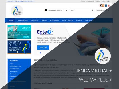 Tienda Virtual, Webpay Plus y SEO para CDM Medical