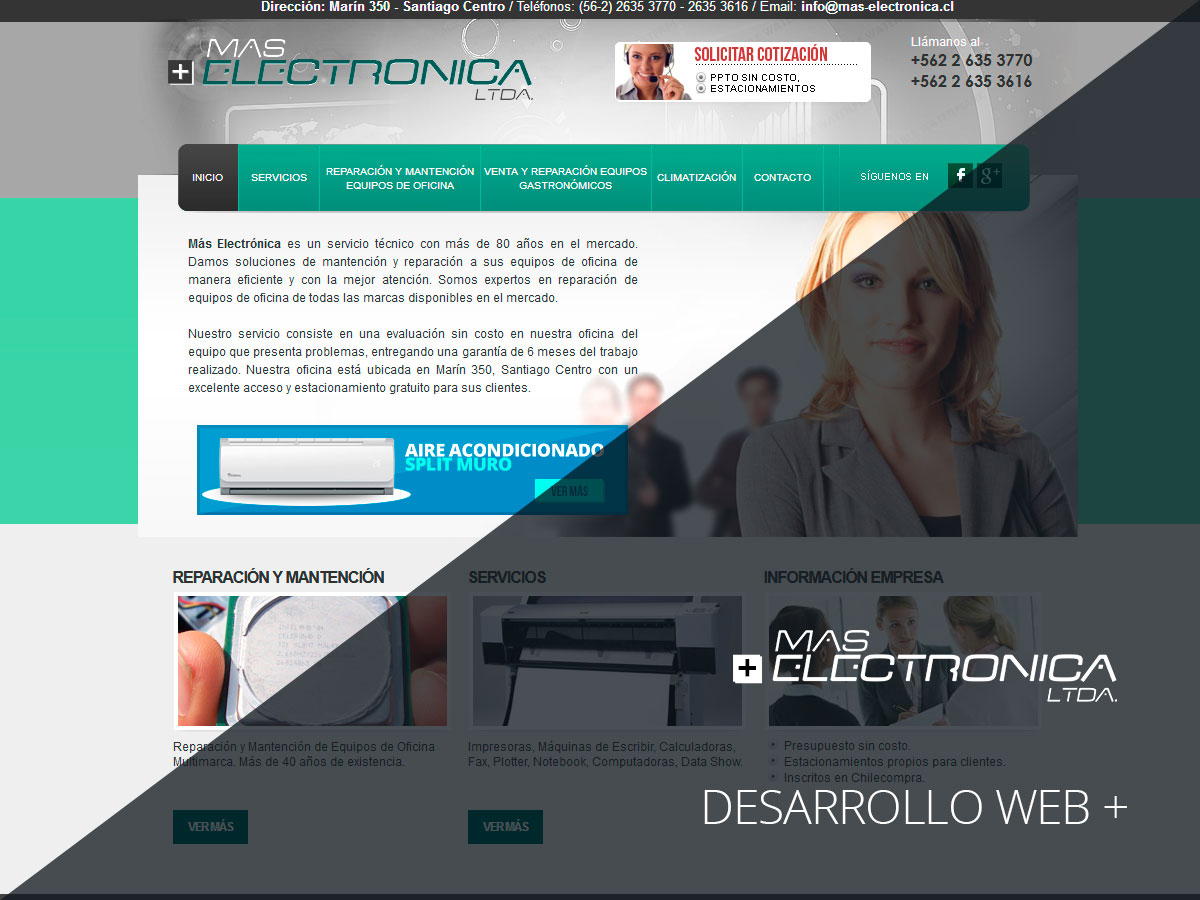 Diseño y Desarro Web para Más Electrónica